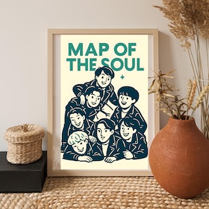 Music Poster, Map of the Soul Album Poster, Album Art Print Portrait, Art, Etsy Wall Art, Digital Download