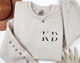 Personalized Dog Mom Sweater |  Custom Dog Sweatshirt | Dog Mom Gift | Custom Initials Sweatshirt | Dog Lover Gift | Dog Dad Crewneck