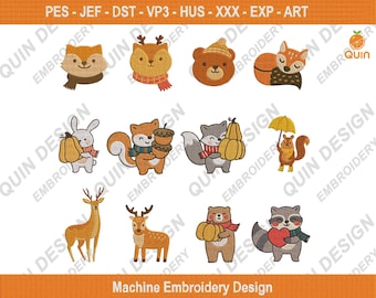 Woodland Animal Embroidery Designs: Fox, Bear, Deer (Digital Download)