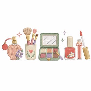 Stickdateien-Set „Make-up-Basics“, Stickdateien für Kosmetikmaschinen (PES, DST, JEF)