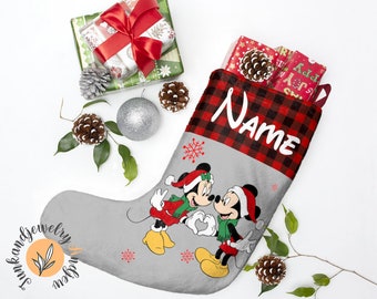 New Christmas Disney Mickey Mouse Holiday Stocking Wearing Suspenders 