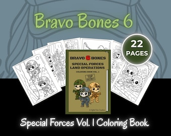 Skull Soldier Coloring Book: Bravo Bones Special Forces (PDF & PNG)