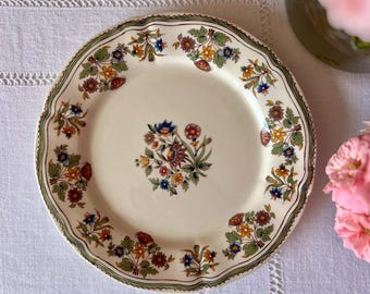 Vintage Gien dessert plate – Moustiers Olérys – French earthenware with colorful floral decoration – Vintage tableware