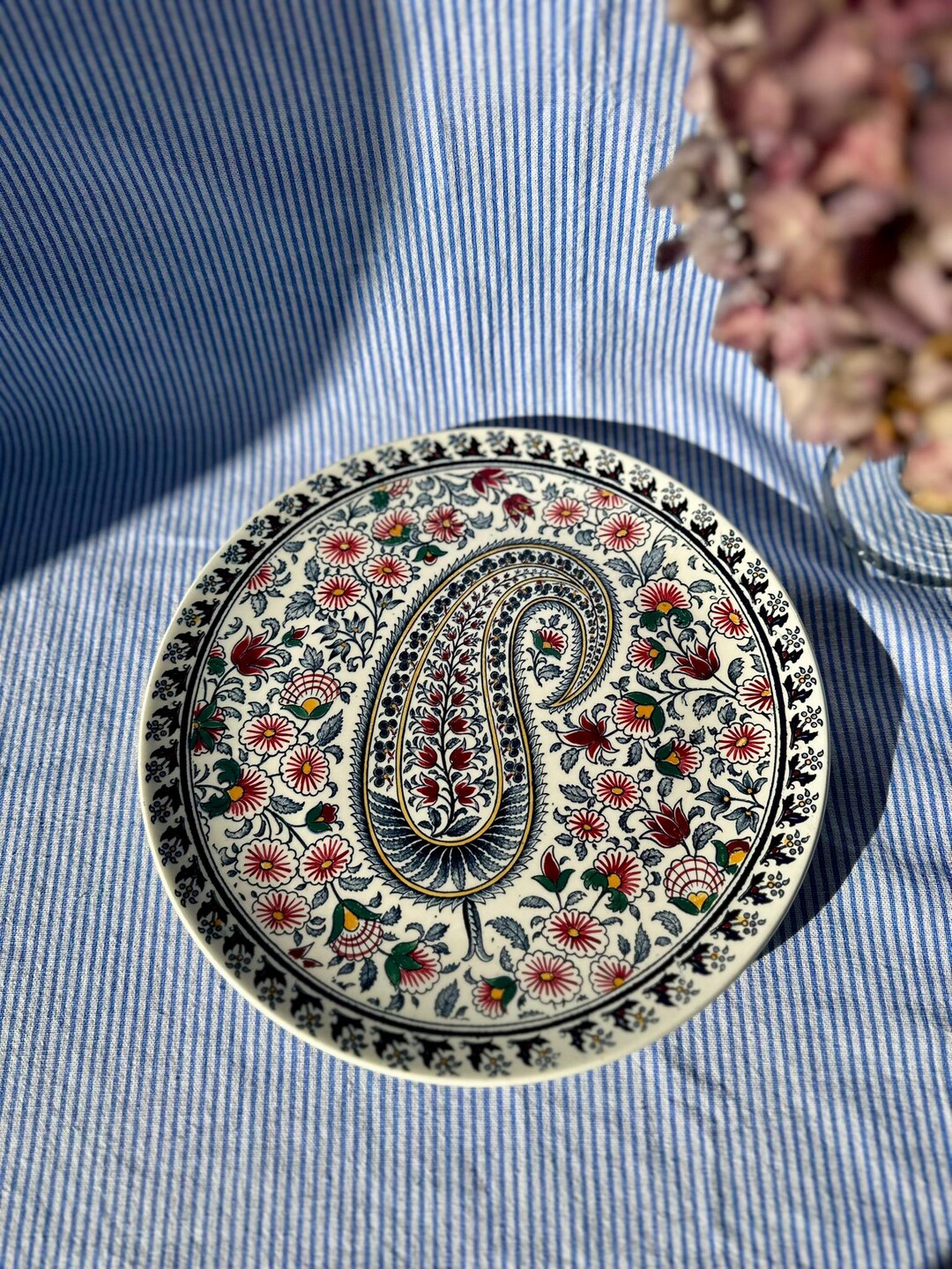 Vintage Gien Decorative Plate, France – Hand-painted Earthenware ...
