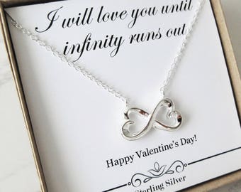 Infinity Heart Pendant, Infinity Jewelry, Valentines Day, Gift for Her, Infinite Love, Infinity Necklace Sterling silver necklace, Present