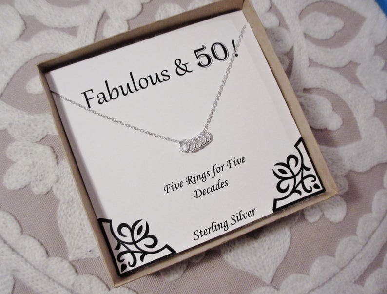 70th Birthday Present Necklace with Gift Box for Her