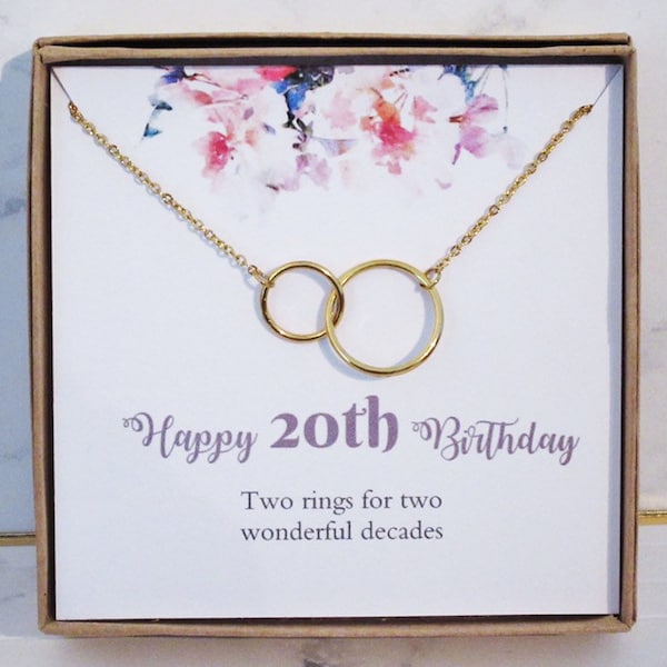 20th Birthday Gift, 20th Birthday Necklace: Birthday Gift, Two Decades, 20th Birthday Gift Ideas, 20th Birthday Gift for her, 20 Birthday