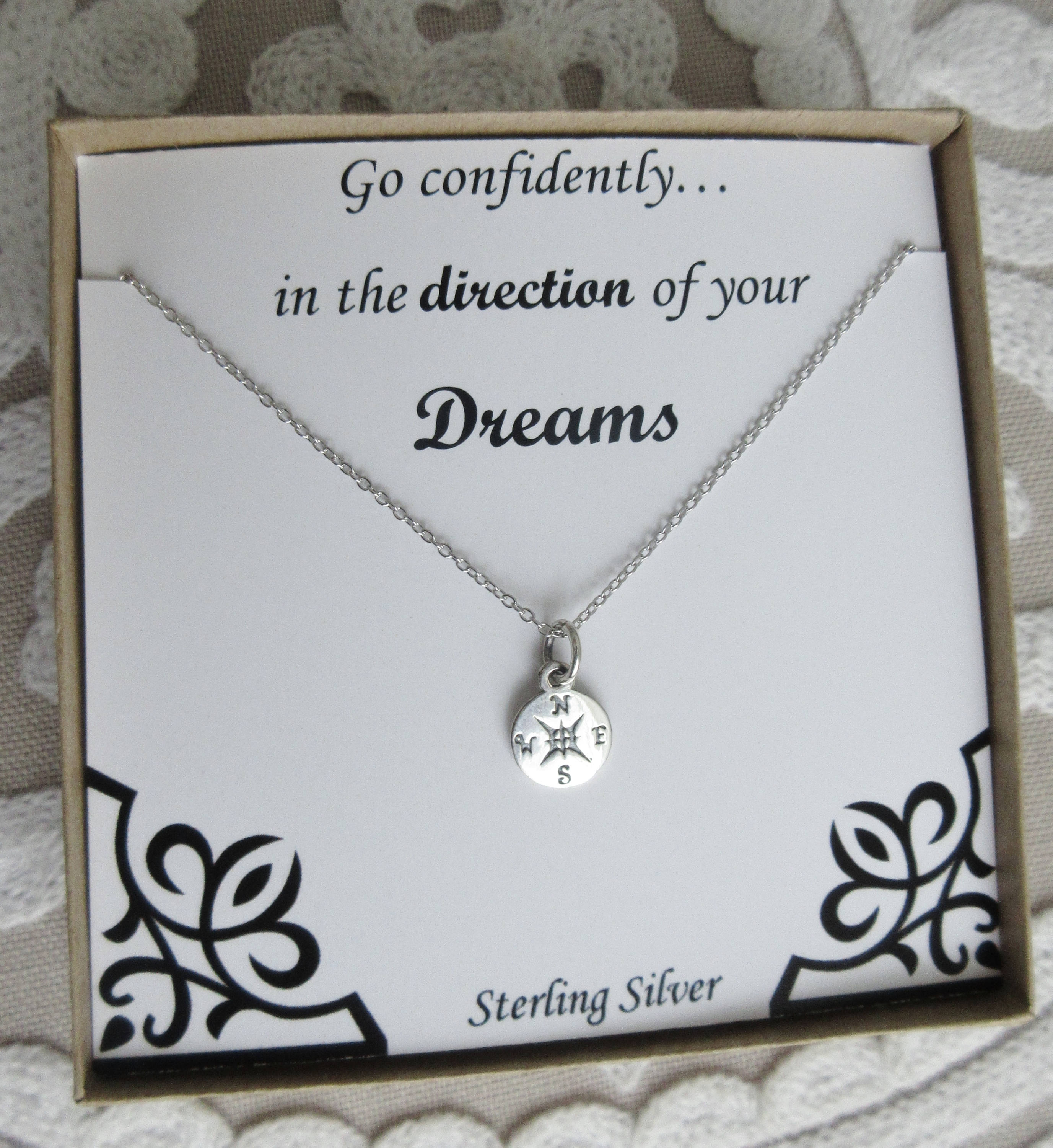 Collana Ciondolo Bussola Argento Sterling 925, Collana Bussole