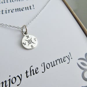 Compass Rose Necklace, Sterling Silver Pendant, Retirement Gift