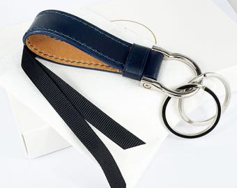 Personalised Luxury Italian Leather Keychain