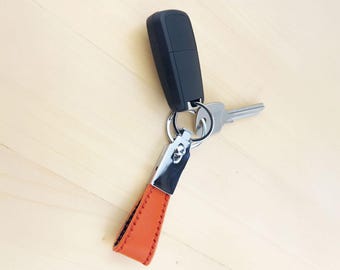 Personalised Italian Leather Keychain with Quick Release Clasp