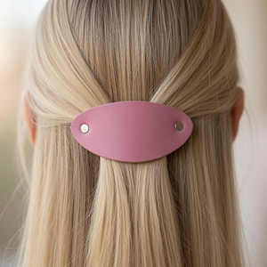 Luxury Vegetable-Tanned Leather French Barrette | Two Sizes | Hand-Finished | Moisture Resistant | Gift Pouch