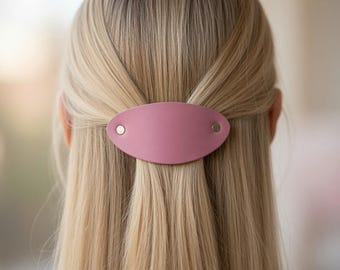 Luxury Vegetable-Tanned Leather French Barrette | Two Sizes | Hand-Finished | Moisture Resistant | Gift Pouch