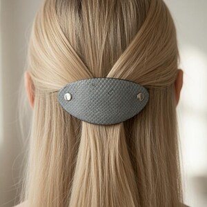 Luxury Python-Effect French Barrette | Apple Leather | Hand-Finished | Moisture Resistant | Gift Pouch image 2