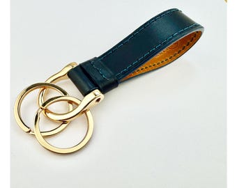 Handmade Stirrup Keychain in Walpier Buttero Italian Leather