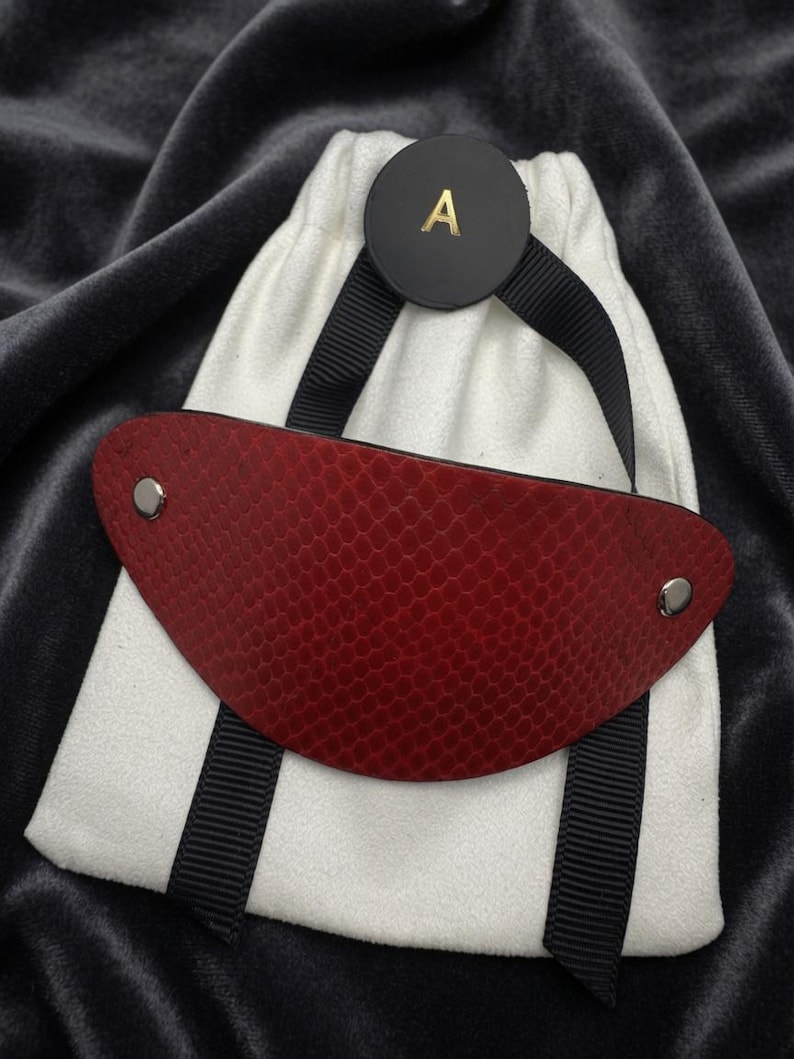 Luxury Python-Effect French Barrette | Apple Leather | Hand-Finished | Moisture Resistant | Gift Pouch image 3