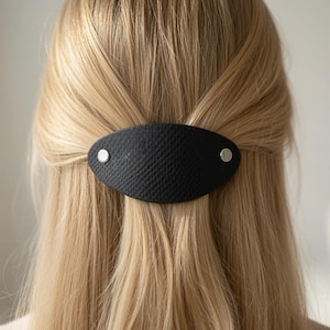 Luxury Python-Effect French Barrette | Apple Leather | Hand-Finished | Moisture Resistant | Gift Pouch