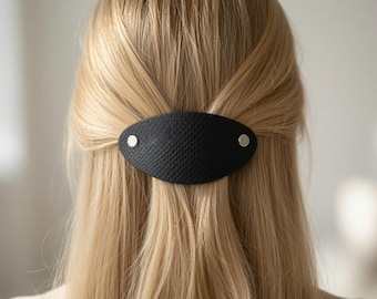 Luxury Python-Effect French Barrette | Apple Leather | Hand-Finished | Moisture Resistant | Gift Pouch