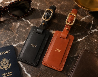 Personalized Real Leather Luggage Tags