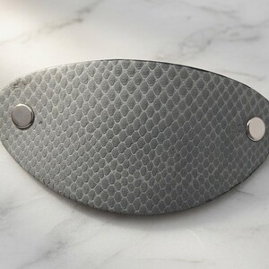 Luxury Python-Effect French Barrette | Apple Leather | Hand-Finished | Moisture Resistant | Gift Pouch image 8