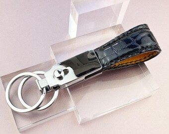 Real Italian Leather Keychain - Handmade - Hand Stitched