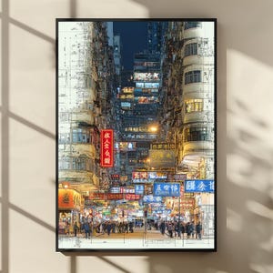 All set of 5 Hong Kong City Landscape Wall Art Set – Urban Skyline & Street Scene Posters, Victoria Harbour  – Digital Download Decor
