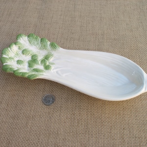 VTG 11 3/4&quot; Ceramic Celery Shaped Serving Dish Marked FGR27A62N