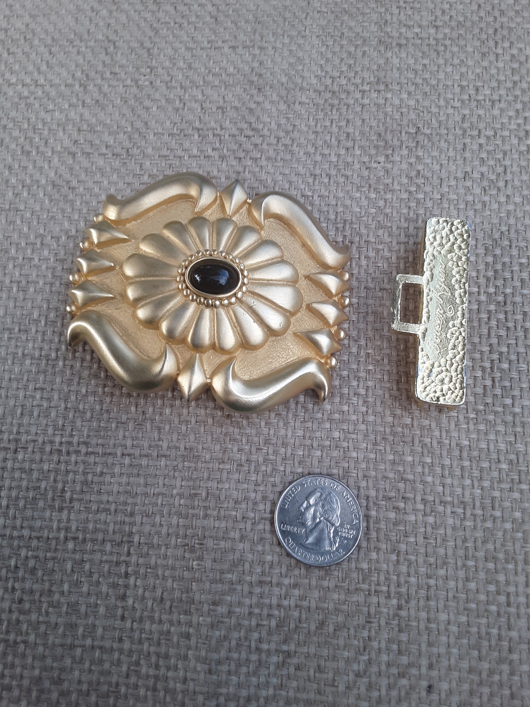 Doreen Ryan 1995 Designer Signed Gold Silver Tone Flower Rhinestone Belt Buckle Doreen Ryan Buckles - Etsy main image 3