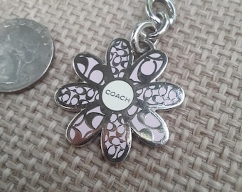 Vintage Coach Pink & Silver Daisy Flower Key Chain/bag Charm - Etsy