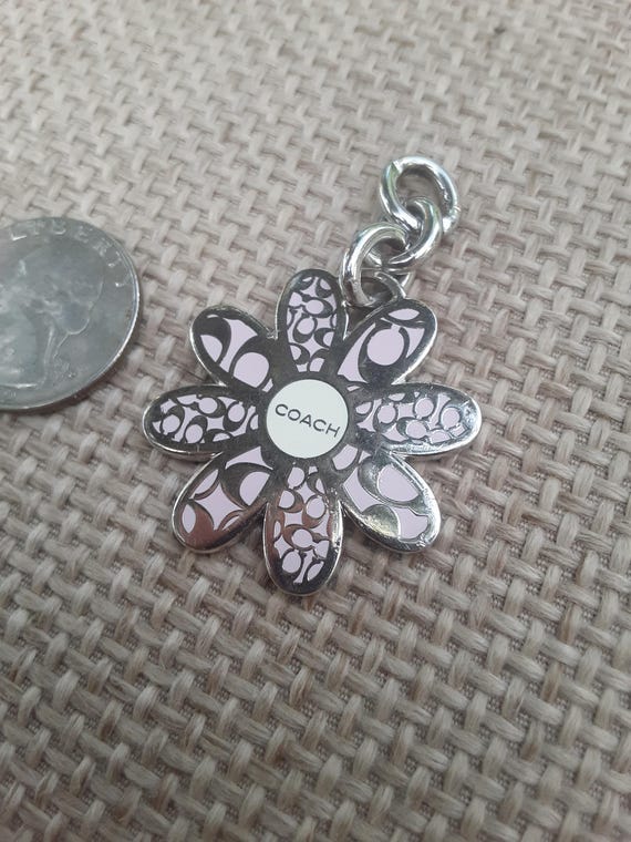 Vintage Coach Pink & Silver Daisy Flower Key Chain/bag Charm - Etsy