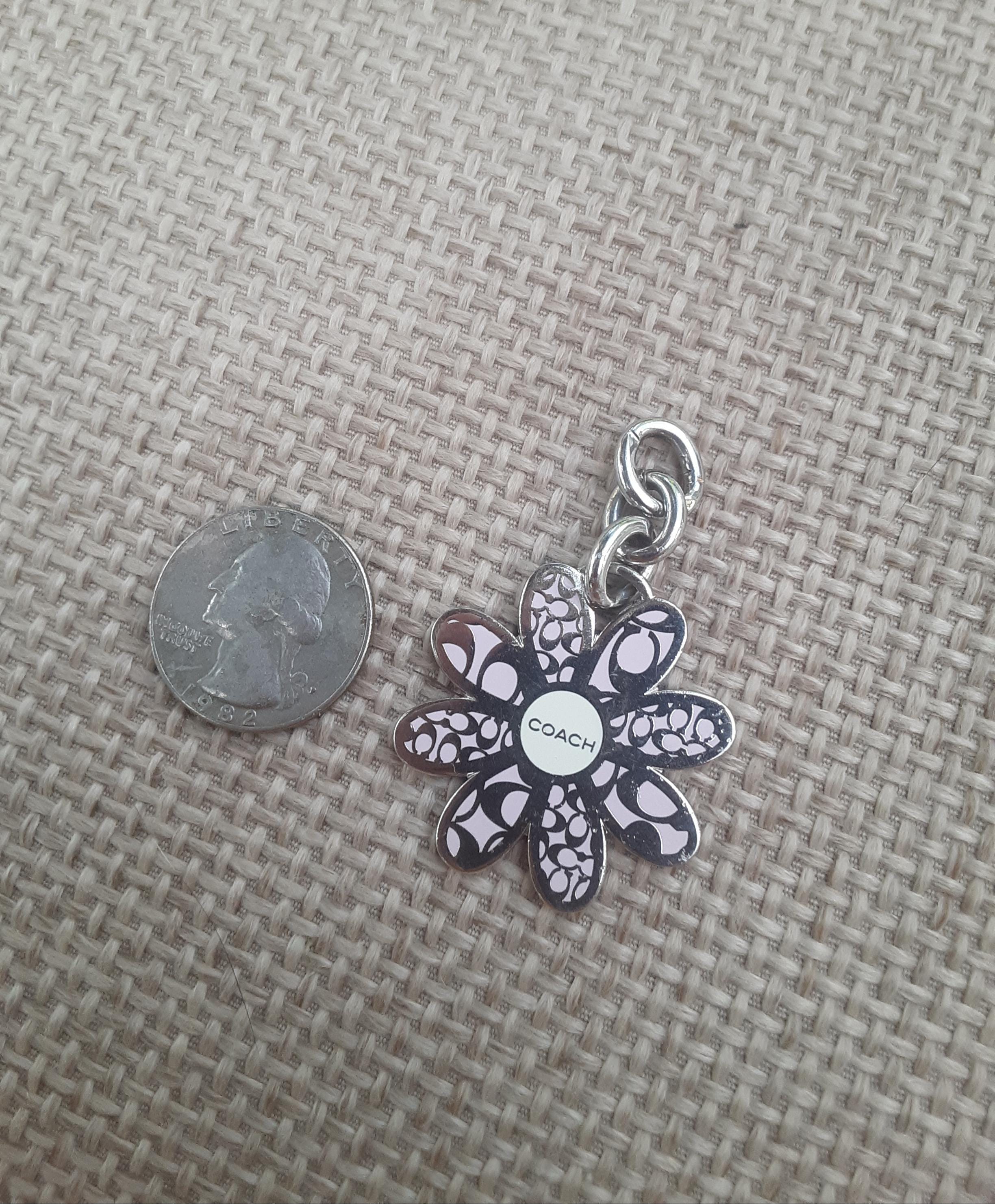 Vintage Coach Pink & Silver Daisy Flower Key Chain/bag Charm - Etsy