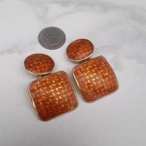 Vintage Edgar Berebi Basket Weave Clip-On Earrings