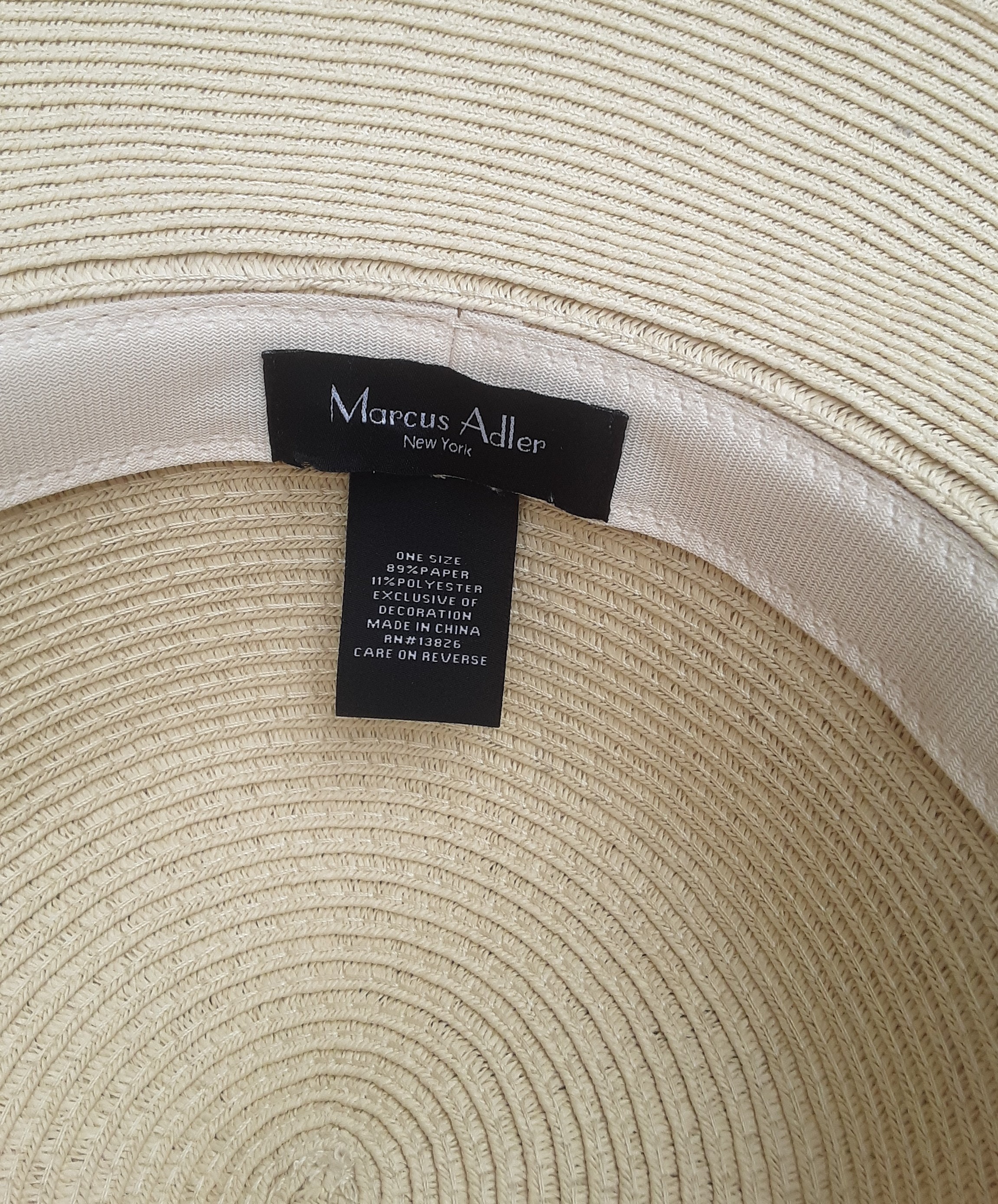 Womens Marcus Adler White Black Status Print Bow Sun Hat Wide Brim Summer Beach Women Sun Hat Wide Brim Sunscreen Washable Friendly to Skin  main image 2