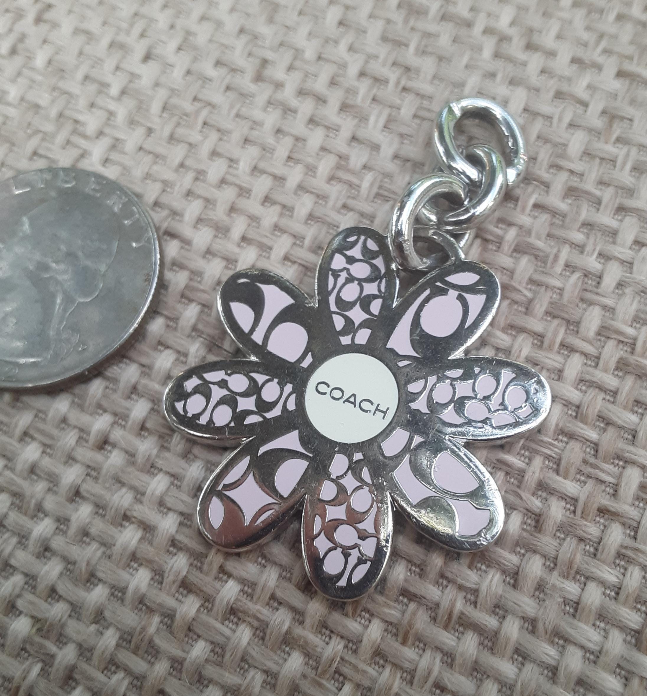 Vintage Coach Pink & Silver Daisy Flower Key Chain/bag Charm - Etsy
