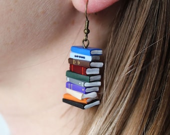 TBR Pile Earrings (Made to Order), polymer clay, very light, 3x1cm