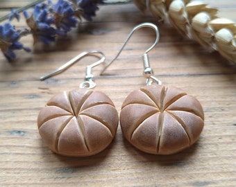 Roman Bread Earrings, Panis Quadratus, Pompeii, perfect for archaeologists, historians, or bakers