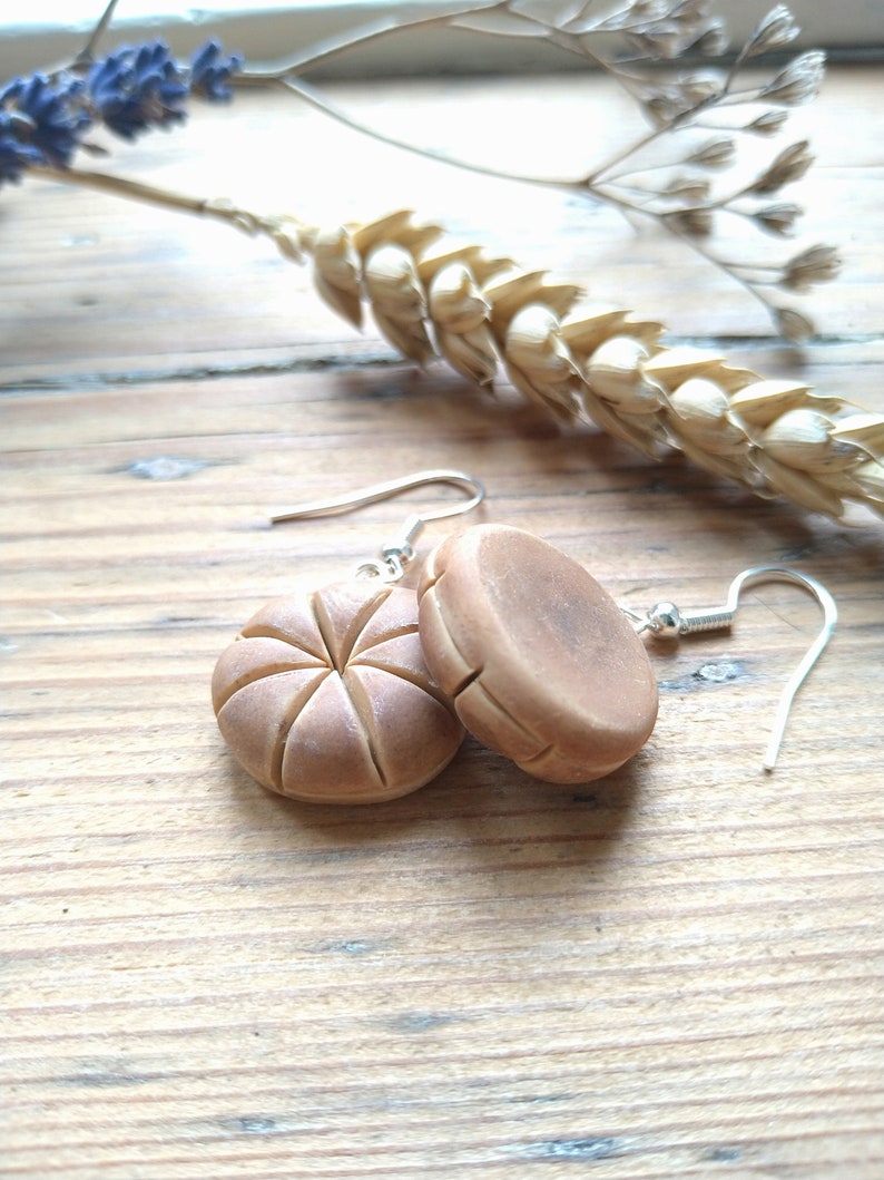 Roman Bread Earrings, Panis Quadratus, Pompeii, perfect for archaeologists, historians, or bakers image 3