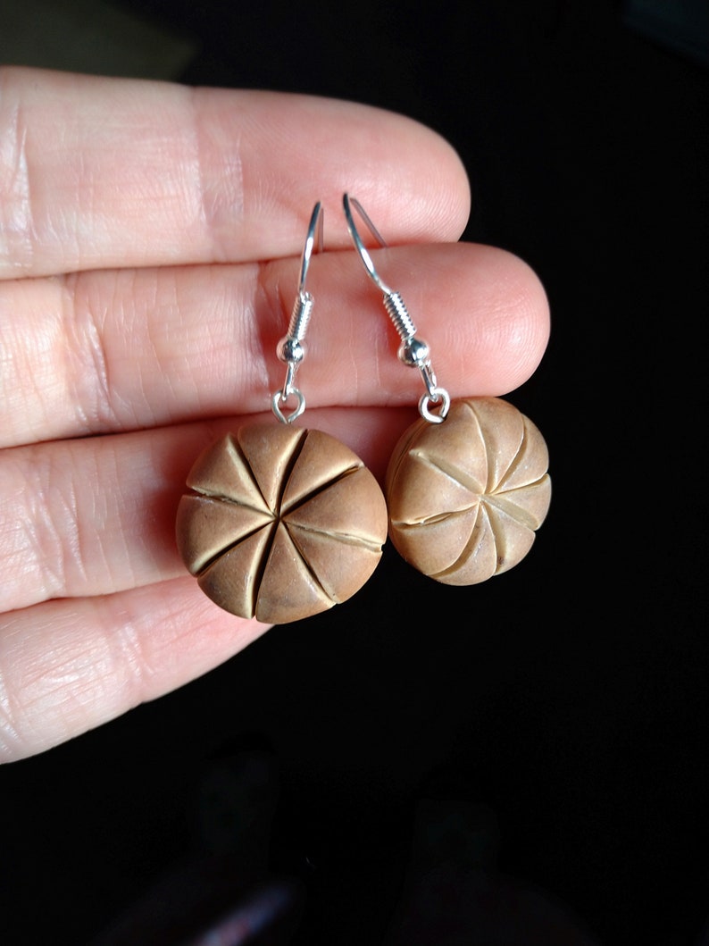 Roman Bread Earrings, Panis Quadratus, Pompeii, perfect for archaeologists, historians, or bakers image 7