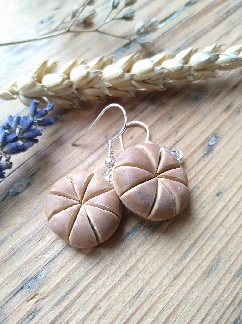 Roman Bread Earrings, Panis Quadratus, Pompeii, perfect for archaeologists, historians, or bakers image 5