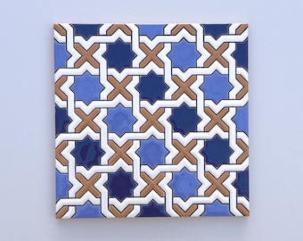 Handmade Spanish Ceramic Tile, Decorative Tile (15 x 15 cm)