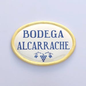 Oval ceramic signs, 28 x 20 cm (11 x 8,7 in), handmade ceramic, made in Spain, address signs. Custom ceramic.