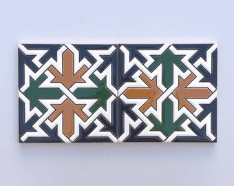 Handmade Spanish Ceramic Tile, Decorative Wall Art (11x11 cm)