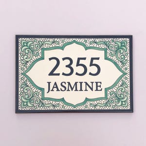 Tile with name 20 x 30 cm (7,87 x 11,81 in), handmade ceramic from Spain. Address signs.
