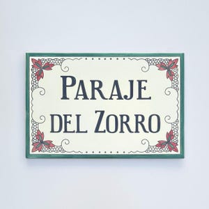 Tile with name 20 x 30 cm (7,87 x 11,81 in), handmade ceramic from Spain. Address signs.
