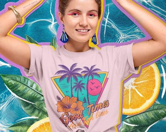 Retro Palm Tree T-Shirt: 90s Beach Vibes Comfort Colors Tee