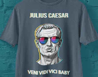 Retro Caesar Meme T-Shirt: Humorous Roman History Pop Art