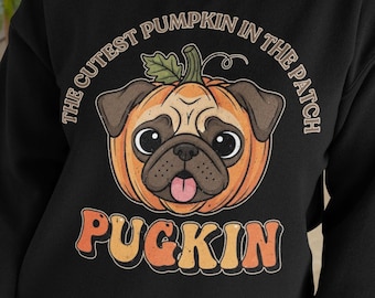 Retro Pugkin Shirt – The Cutest Pumpkin in the Patch Sweatshirt (S-4XL)