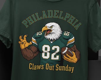 Philly Football Tee: Bald Eagle Mascot, Game Day Apparel