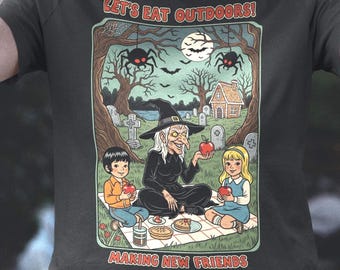 Retro Halloween Graphic Tee Making New Friends Sarcastic Sweater