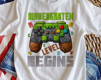 Kindergarten Level Begins T-Shirt: 8-Bit Video Game Style